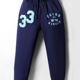 Pine Kids Knit Full Length Lounge Pant With Text Print - Navy Blue-image-52