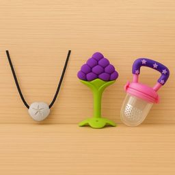 Badal Kidz Presents Combo For 3+ Months Baby To 1+ Year Old Babies Which Includes 1 Tlismi Moti , 1Teether and 1 fruit feeder - Multicolour-image-31