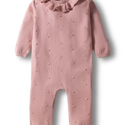 ToffyHouse Cotton Knit Full Sleeves Solid Color Romper with Frill Detailing - Pink-picture-11