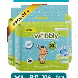 Wobbly Baby Diaper Pants | Extra Large (XL) Size 12-17kgs - 104 count-image-51