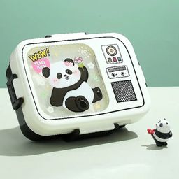CuddleNest Panda Steel Lunch box - White-image-10