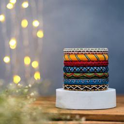 Taasha Craft Set Of 7 Thread Bangles-image-86