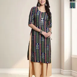 HERE&NOW Women Pack Of 2 Floral Printed Daily Straight Kurtas-14