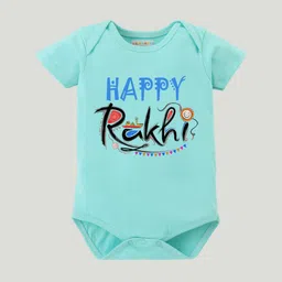BLUSHES Infants Happy Rakhi Printed Pure Cotton Half Sleeves Bodysuit-image-54