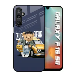 QRIOH Unisex Samsung Galaxy F16 5G Typography Adventurous Bear Shockproof Glass Back Case-picture-34