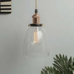 Homesake Clear Bell Shape Glass Hanging Lamp - Set of 1-image-17