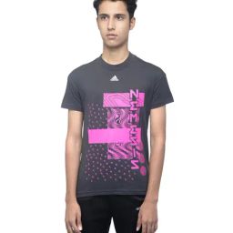 Adidas Kids YB NM TEE Carbon Grey Cotton Printed Sports T-Shirt-image-35