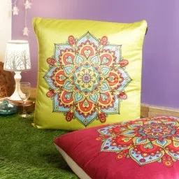 Romee Pink & Yellow Velvet Cushion Covers (60 x 60 cm) - Set of 2-image-32