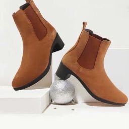 Fausto Women's Tan Chelsea Boots-image-49