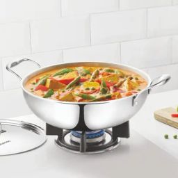 ?Borosil Silver ?Stainless Steel  Wok with Lid-28