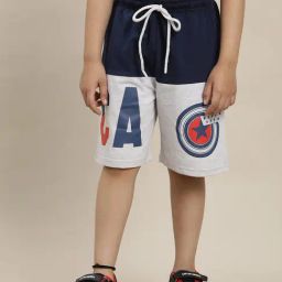 Kidsville Captain America Printed Regular Fit Navy & Green Shorts For Boys-image-83