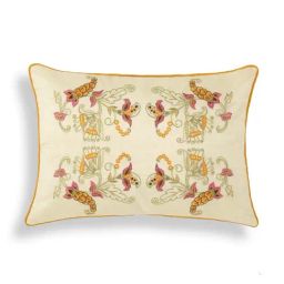 Home4U Tatvam Beige Poly Dupion Cushion Cover - Set of 1-image-38
