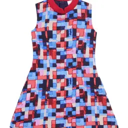 Butterfly Blush Kids Pink & Red Cotton Printed Dress-image-52