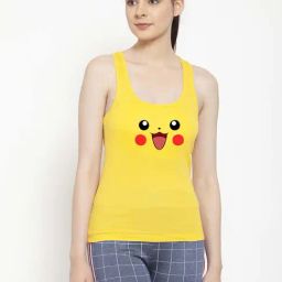 Friskers Yellow Printed Camisole-image-63