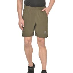Chkokko Olive Green Regular Fit Sports Shorts-image-18