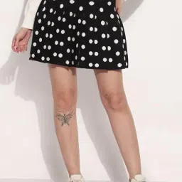 SHOWOFFFF Black Polka Dots Skirt-image-41