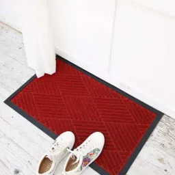 Ariana Red Microfibre Double Happy Feet Outdoor Door Mat - Set of 2-image-95