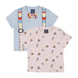 Allen Solly Junior Blue Cotton Printed T-Shirts - Pack of 2-image-91