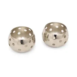 Home4U 'KIVA' Silver Brass 8 cm Votive Candle Holder - Set of 2-image-21