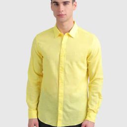 United Colors of Benetton Yellow Slim Fit Shirt-picture-46