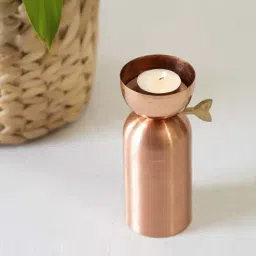 COPPRE Metallic Brown Aura Tall Tealight - Set of 1-picture-4