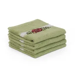 Home4U Green 100% Cotton Face Towel - Set of 3-image-13