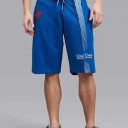 Beverly Hills Polo Club Royal Blue Cotton Regular Fit Printed Shorts-image-99