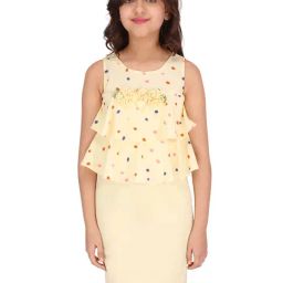 Cutecumber Kids Yellow Printed Dress-image-54