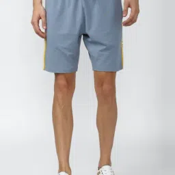 Peter England Blue Cotton Regular Fit Shorts-12