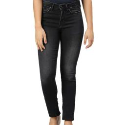 Woodland Black Regular Fit Lightly Washed Jeans-image-94