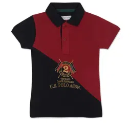 U.S. Polo Assn. Kids Navy & Red Color Block Polo T-shirt-picture-5