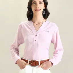 U.S. Polo Assn. Pink Linen Graphic Print Top-picture-19