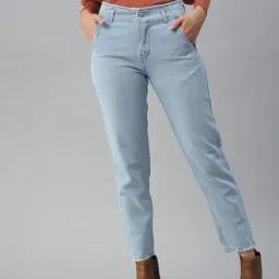 showoffff SHOWOFF Clean Look Blue Mom Fit Denim Jeans-picture-41