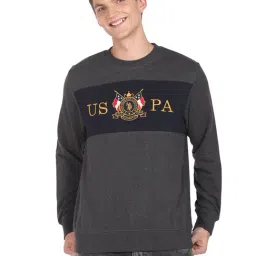 U.S. Polo Assn. Charcoal Cotton Regular Fit Embroidered Sweatshirt-picture-39