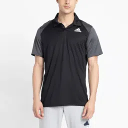 Adidas Black Regular Fit Colour Block Sports Polo-picture-30