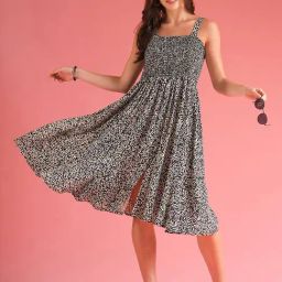 Globus Black & White Printed Fit & Flare Dress-image-58