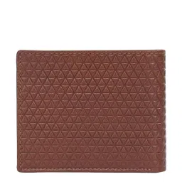 The Vertical Tan Textured Bi-Fold Wallet for Men image 3