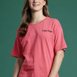 DressBerry Printed Drop-Shoulder Sleeves Pure Cotton T-shirt-image-40