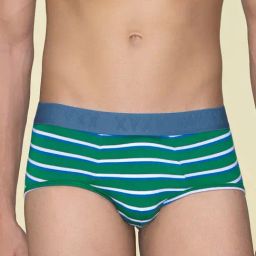 XYXX Green Striped Micro Modal Briefs-image-26