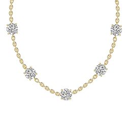 Sparkles 14KT Gold 2.10 Ct Lab Grown Shape Halo Diamond Necklace- 2.29g-image-65