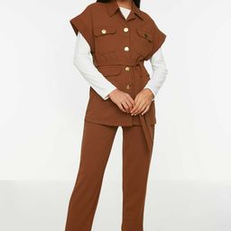 Trendyol Shirt Collar Short Sleeves Shirt With Trousers And Belt-image-59