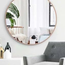 Casagold 32inch Rose Gold Steel Round Mirror-38