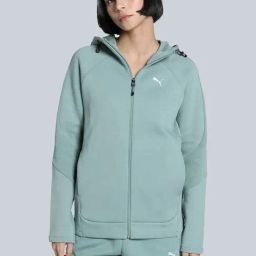 Puma Green Moon Cotton Regular Fit Sports Hoodie-image-36