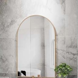 Casagold 24inch Rose Gold Steel Arch Mirror-42