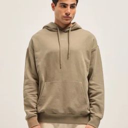 The Bear House Beige Cotton Relaxed Fit Hoodie-image-81