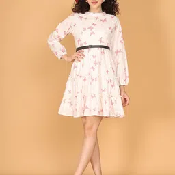 JAKANARY Conversational Printed A-Line Dress-image-33