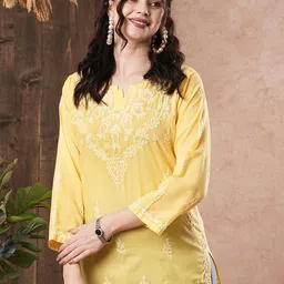 ADA Ethnic Motifs Embroidered Thread Work Thread Work Kurti-picture-10