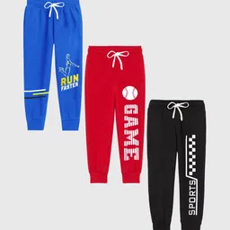 KUCHIPOO Boys Pack Of 3 Printed Joggers-image-88
