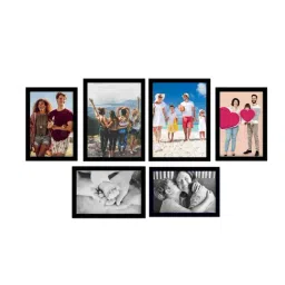 ecraftindia Memory Wall Collage Photo Frame - Set of 6 Photo Frames for 4 Photos of 5'x7', 2 Photos of 6'x8' image 3