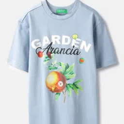 United Colors of Benetton Boys Airforce Blue Cotton Printed T-Shirt-picture-37